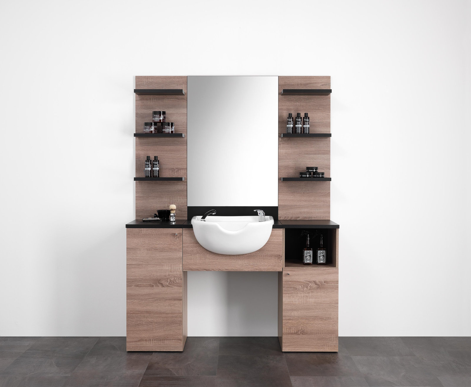 BARBER 1
Mobile da barbiere
laminato nero & oak
