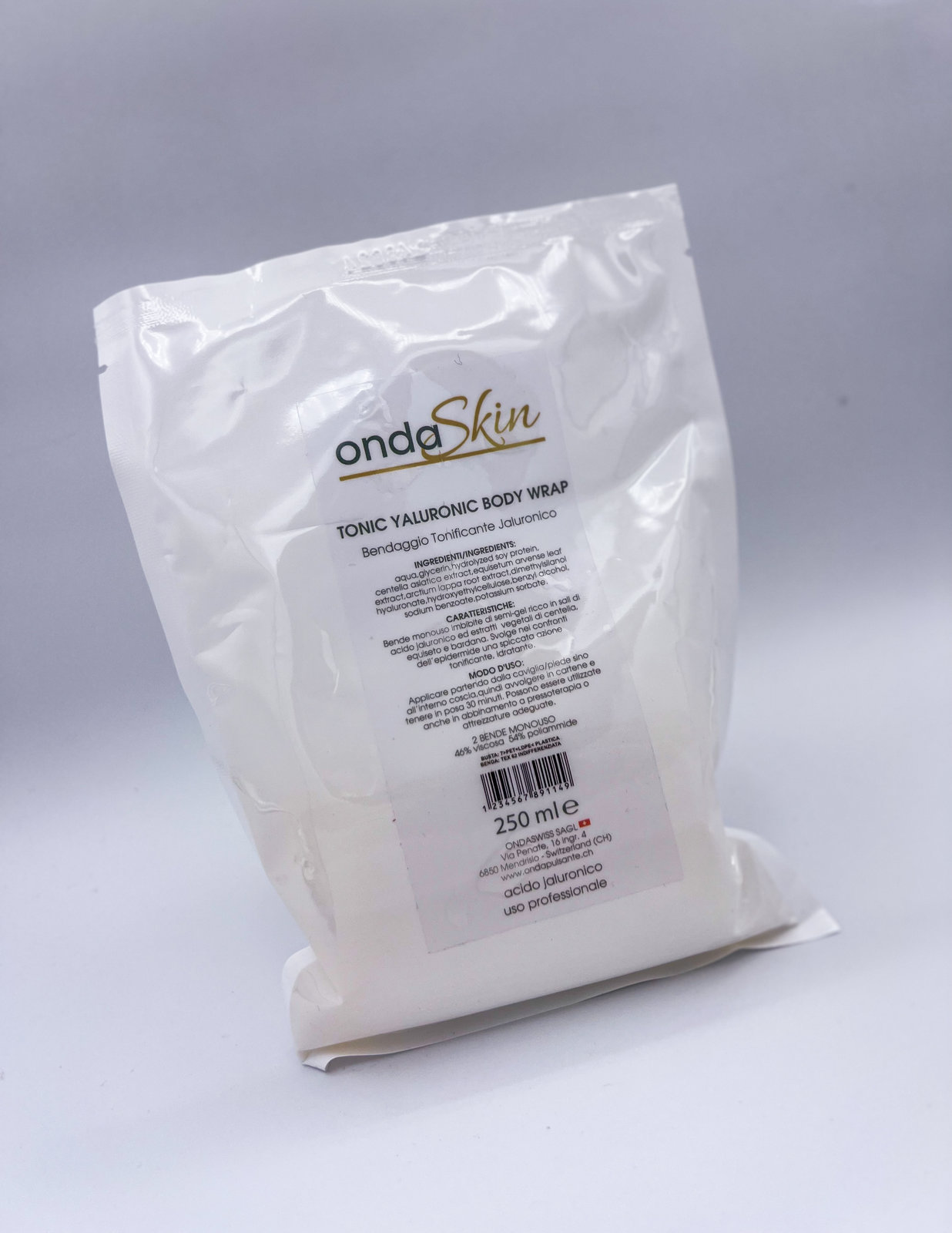 TONIC YALURONIC BODY WRAP - Bendaggio Tonificante con Acido Ialuronico Professional Monouso 2 Bende da 7mt