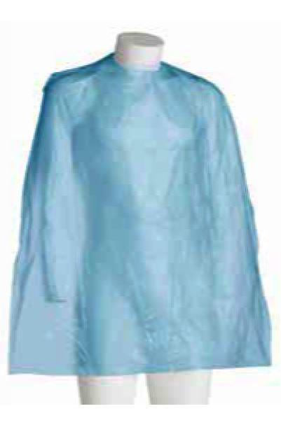 Mantella per trattamenti
blu in PE - Conf. 30 pz
Disposable PE treatment cape
Polybag 30 pcs
cm 85x115
40 polybag - 1 box