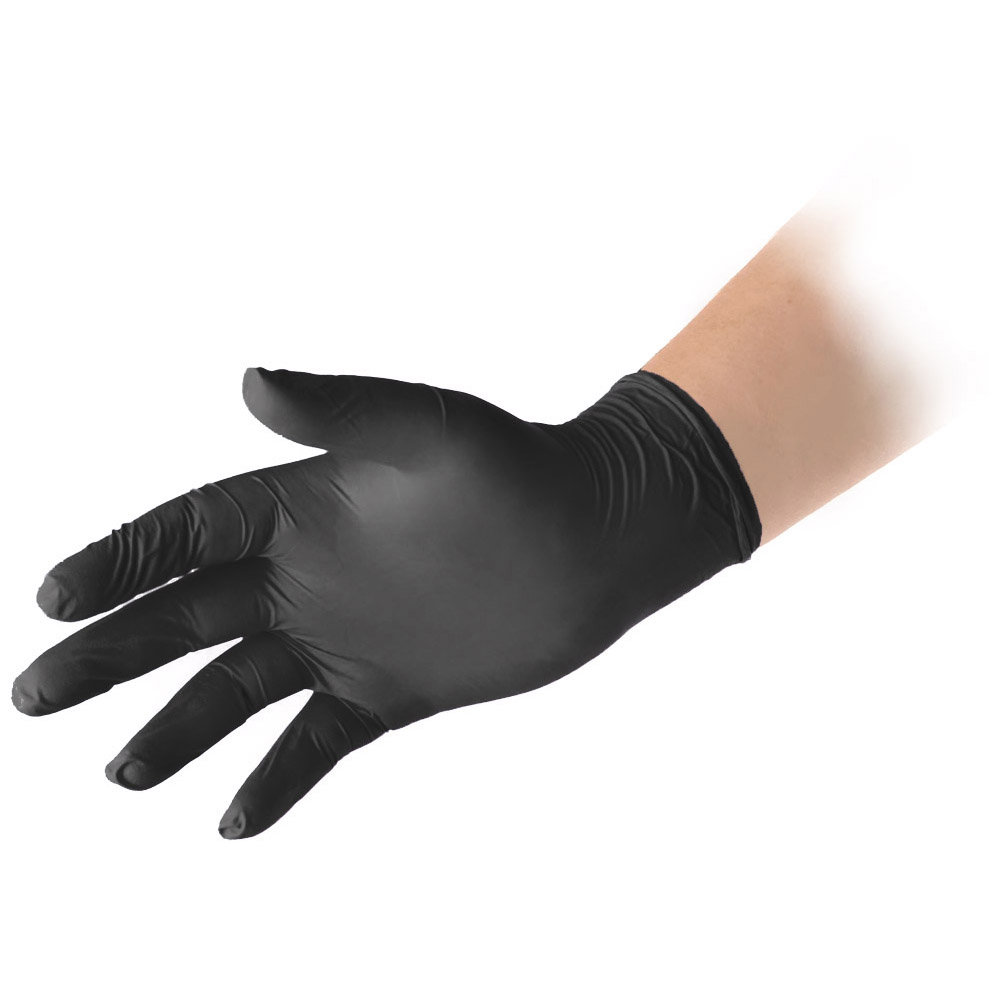 Guanti neri in nitrile taglia XL dispenser 100pz - 10 scatole Biosoft pf black